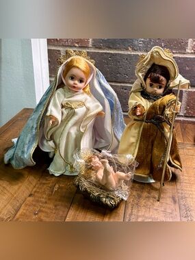VTG Madame Alexander Nativity Collection Holy Family WITH BOX-Mary Joseph Jesus